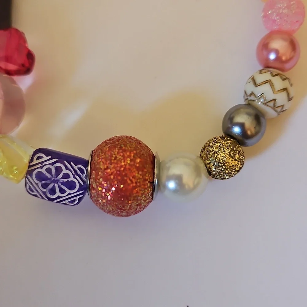 Handmade Bag Charm Accessory Colorful Beaded Bracelet stretchy kid's jewelry 4